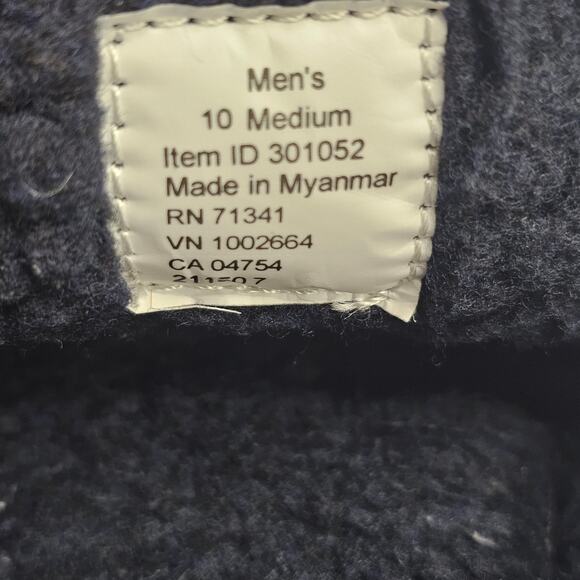 LL Bean Men\'s Mountain Slippers Carbon Navy Suede Fleece-Lined Size 10 main image 8